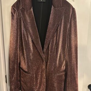 Tahari Metallic Copper-Brown Blazer Jacket